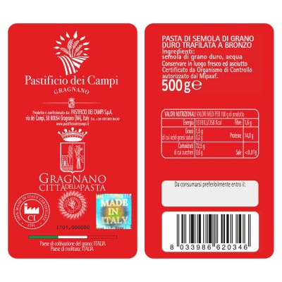 Vermicelli di Gragnano IGP 500 g PASTIFICIO DEI CAMPI