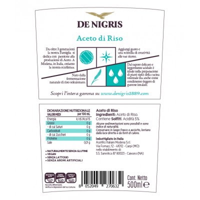 Aceto di Riso 500 ml DE NIGRIS