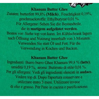 Burro Chiarificato 500 g KHANUM