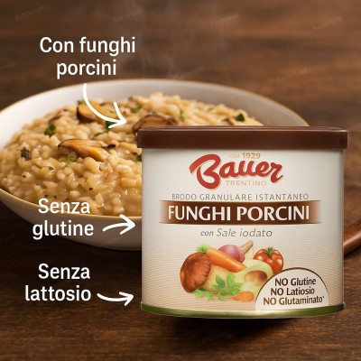 Brodo Granulare Funghi Porcini 120 g BAUER
