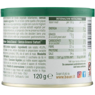 Brodo Granulare Vegetale Vegetalbrodo 120 g BAUER