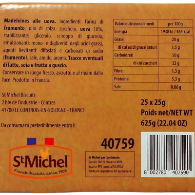 Tortina Madeleines in Confezione da 25 pz x 25 g ST MICHEL