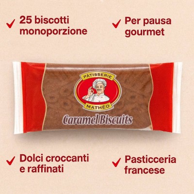 Biscotti al Caramello 6 g x 25 Pezzi PATISSERIE MATHÉO