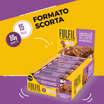 Barretta Cioccolato Al Latte e Mandorle 15 X 55 g FULFIL