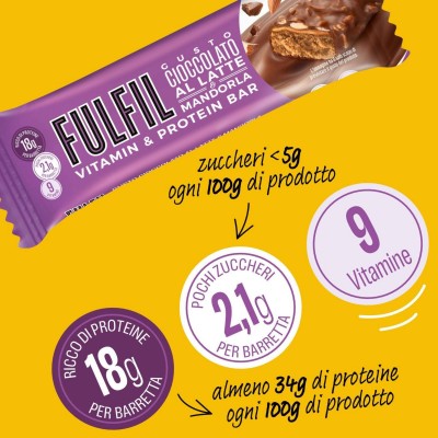Barretta Cioccolato Al Latte e Mandorle 15 X 55 g FULFIL
