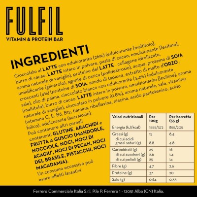 Barretta Cioccolato e Caramello Salato 15 X 55 g FULFIL