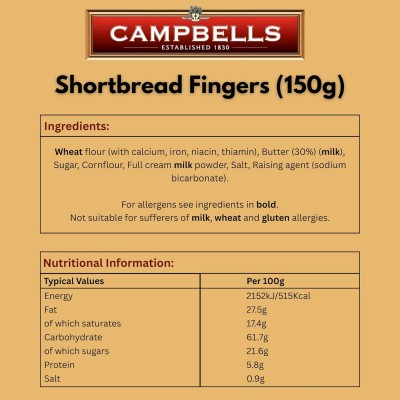 Biscotti Al Burro Fingers 150 g CAMPBELLS
