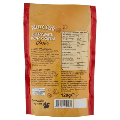 Gourmet Caramel Pop Corn Classic 120 g NUT CLUB 