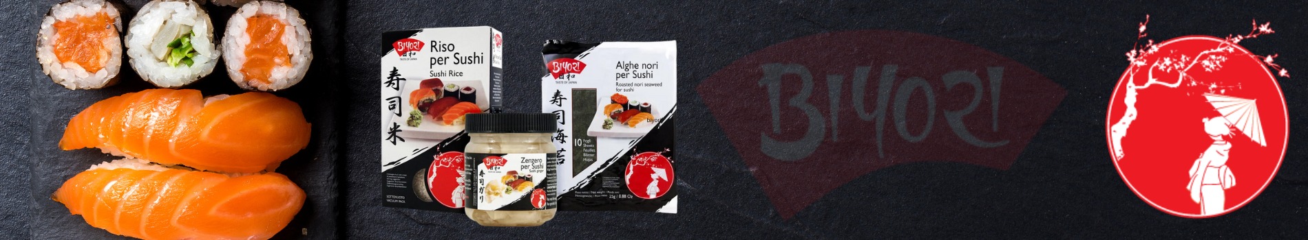 Biyori banner con sushi