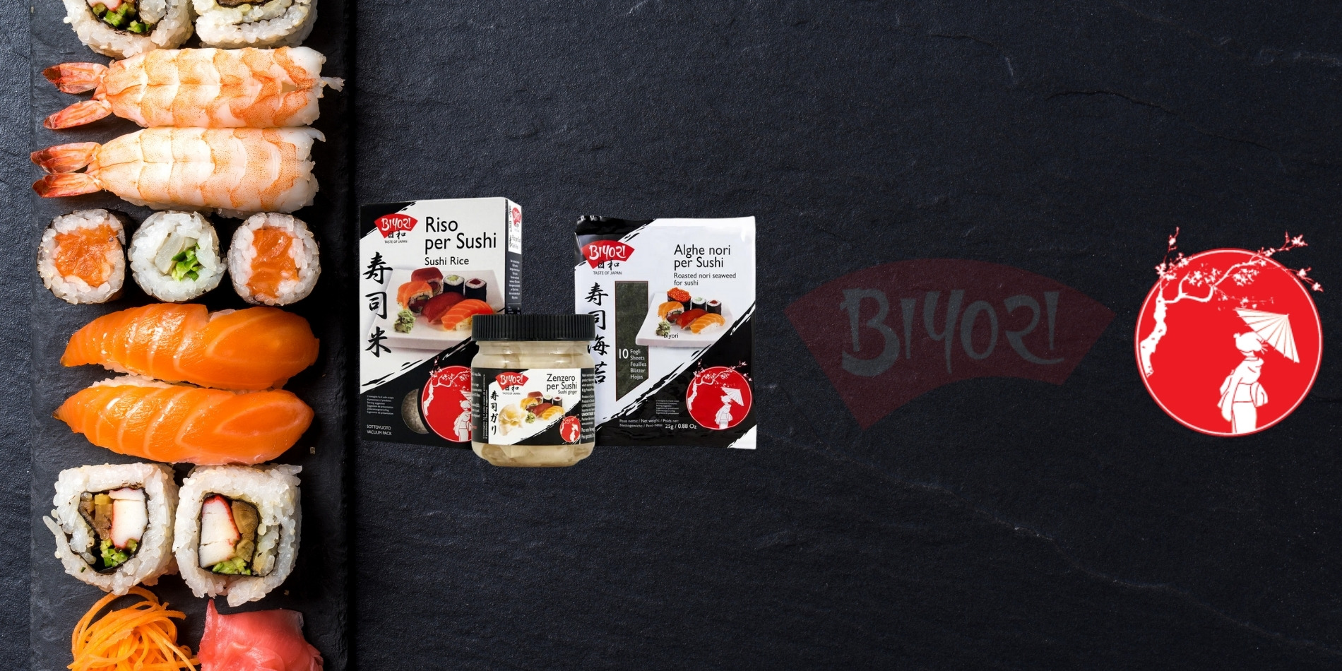 Biyori banner con sushi per mobile